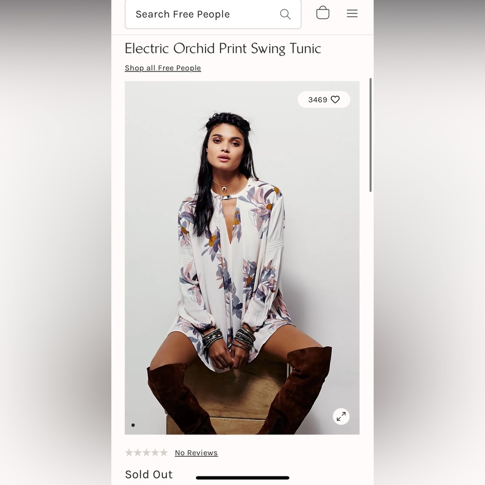 Free people Electric Orchid Print Swing Tunic in burgundy XS